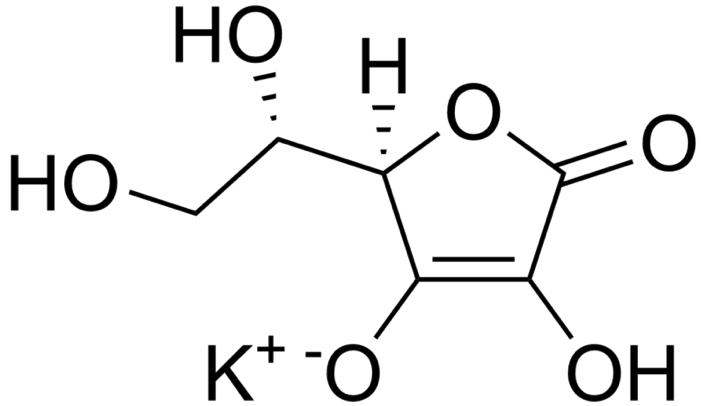 Formula chimica dell'ascorbato di potassio